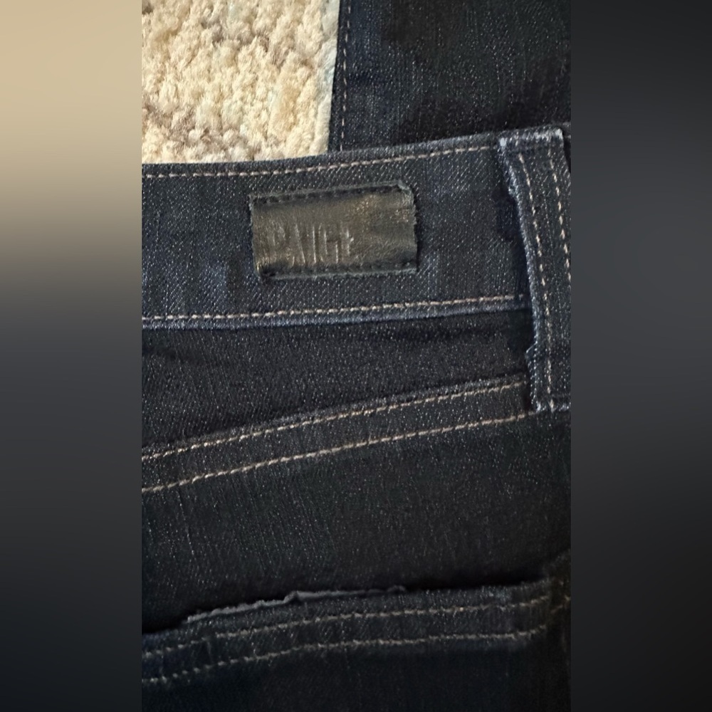 Paige Skyline Skinny Dark Denim Mid Waisted Jean size 27 - Picture 6 of 8
